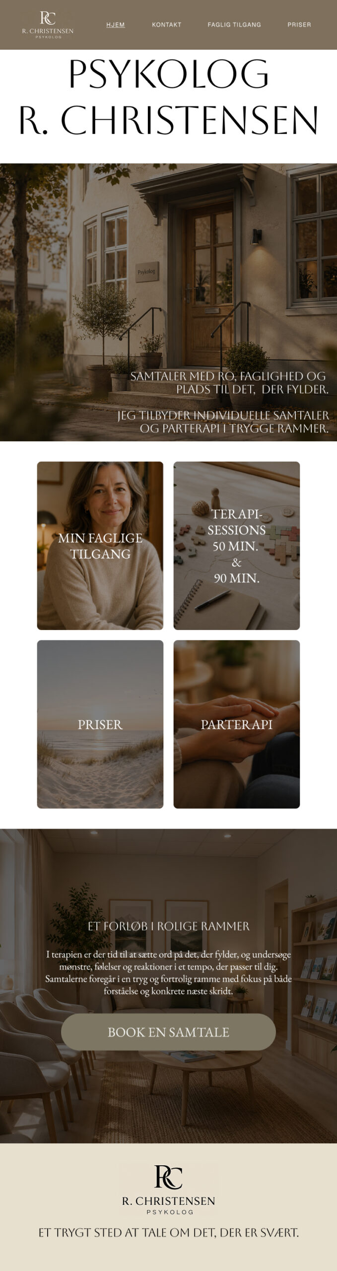 Democase Hjemmeside psykolog responsiv tablet