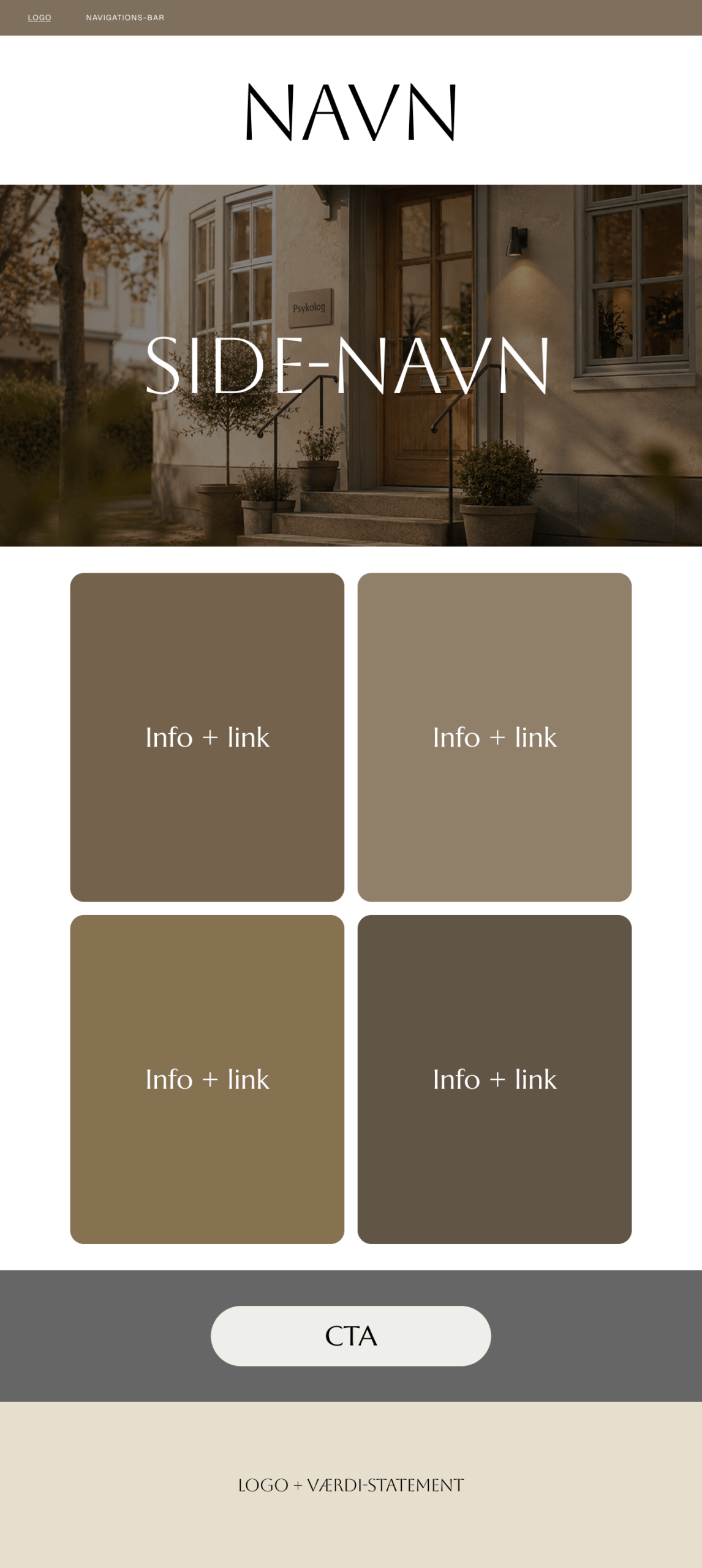 Democase Hjemmeside psykolog design layout desktop